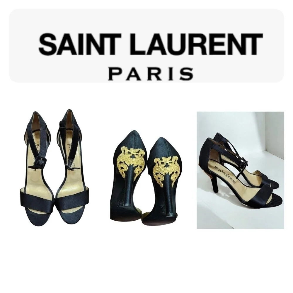 Saint Laurent Heels Black Women's Size 7.5 M - Picture 14 of 14